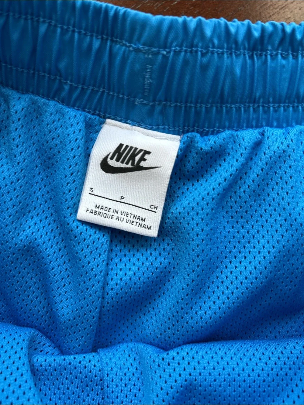 Nike Men’s Blue Athletic Shorts with White Drawstring size s